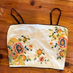 Floral Embroidered Crop Top